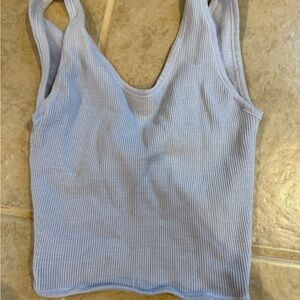 Urban Outfitters Light Blue Ribbed Tank Top